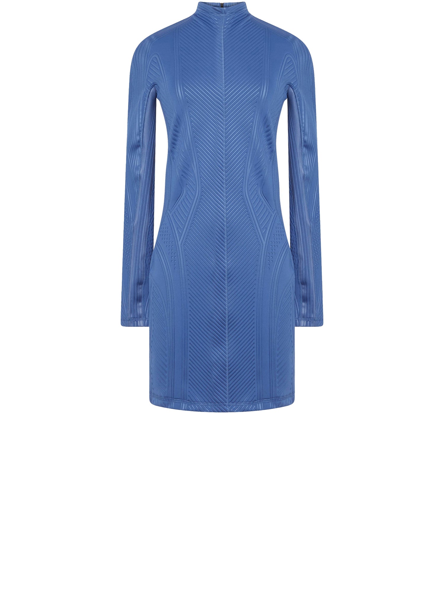 Robe en jersey embossé - Bleu foncé