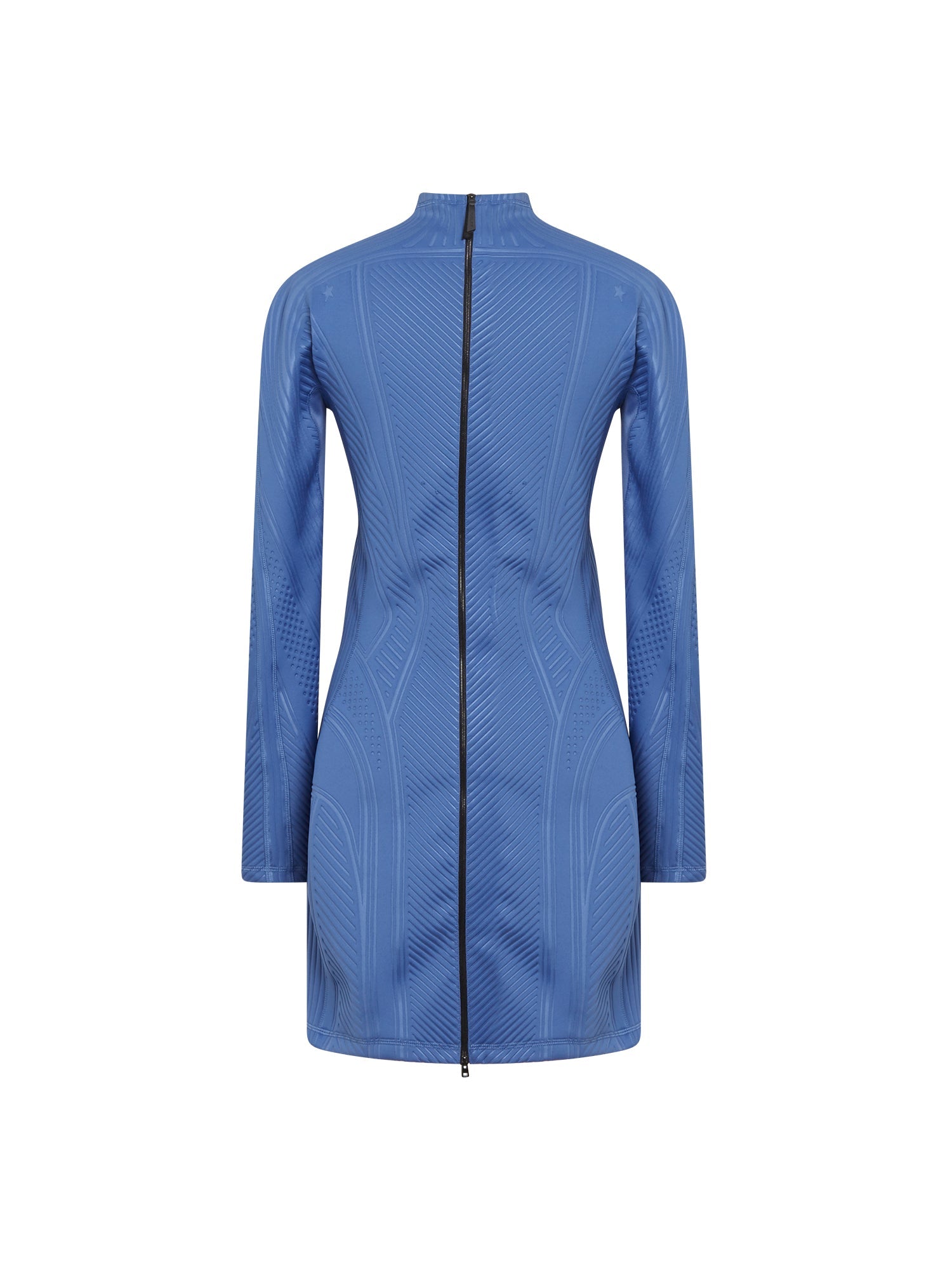 Robe en jersey embossé - Bleu foncé