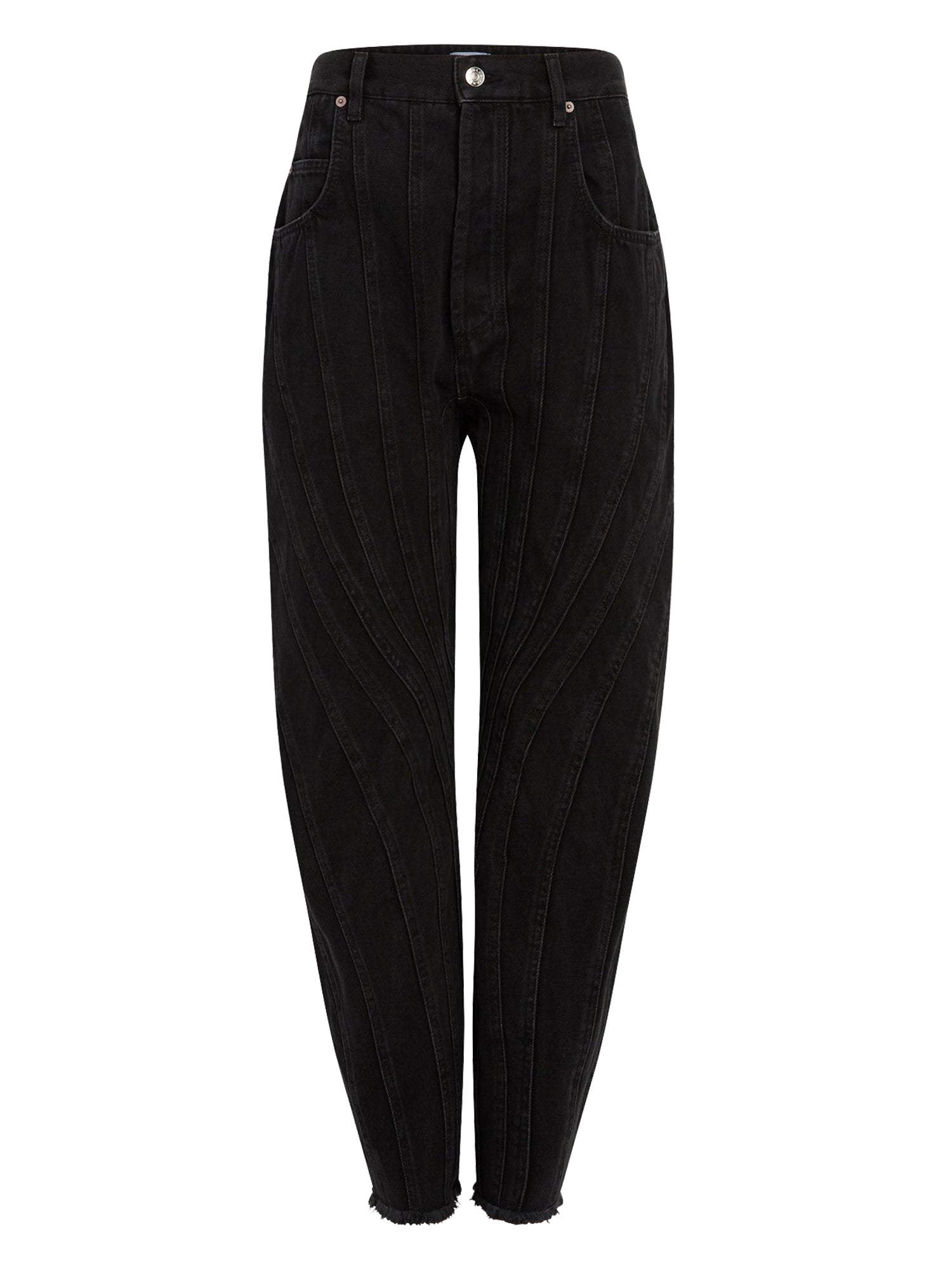 Jean spirale taille haute coupe fuselée - Noir
