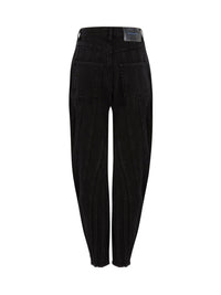 Jean spirale taille haute coupe fuselée - Noir