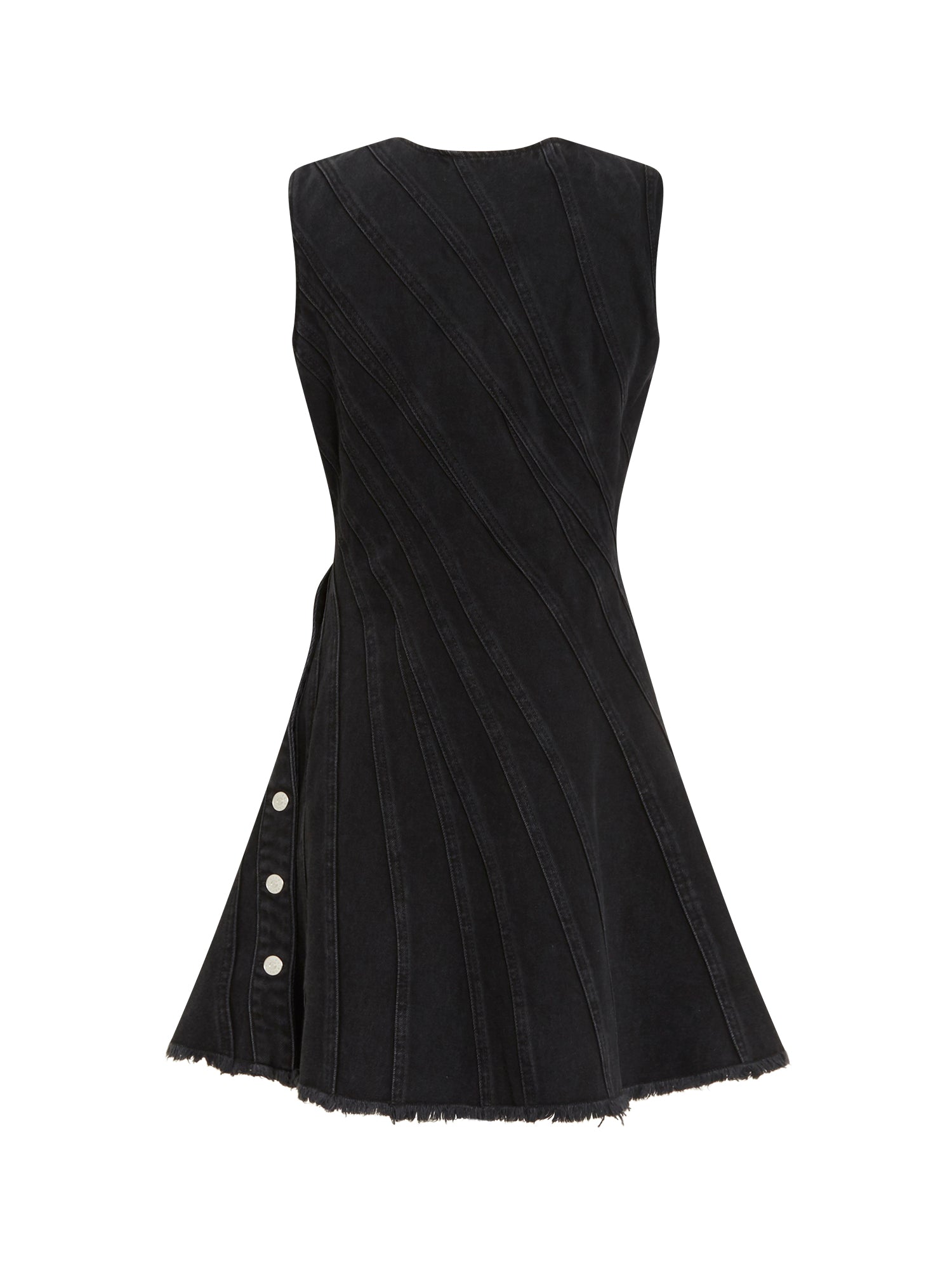 Robe spirale en jean velours - Noir