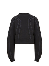 Sweat-shirt avec surpiqȗres - Noir