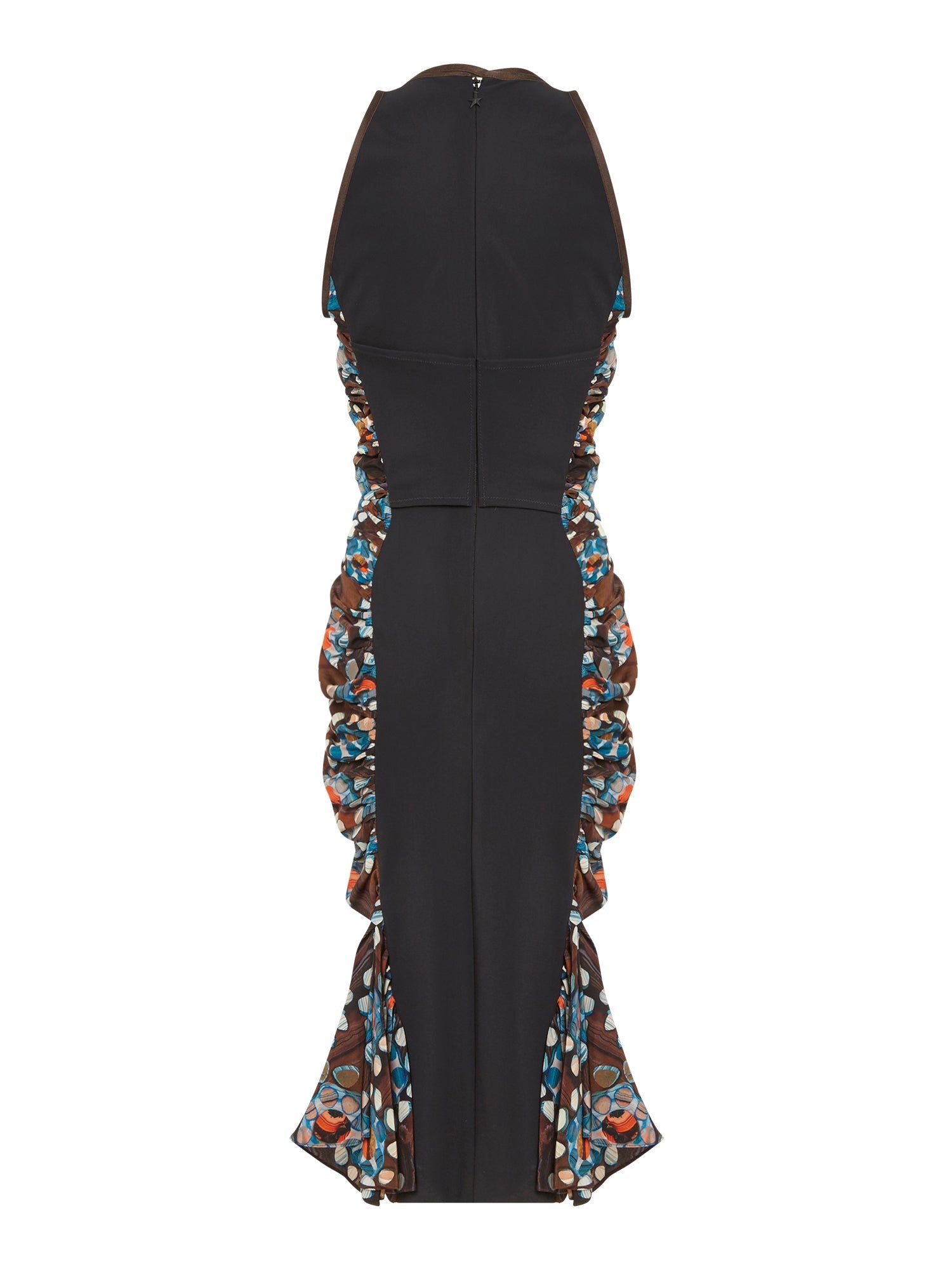 Robe midi en soie imprimée à bretelles - Stone flower