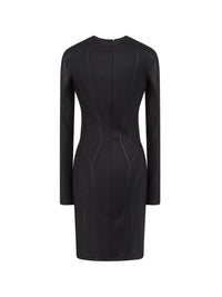 Robe à manches longues en jersey embossé - Noir