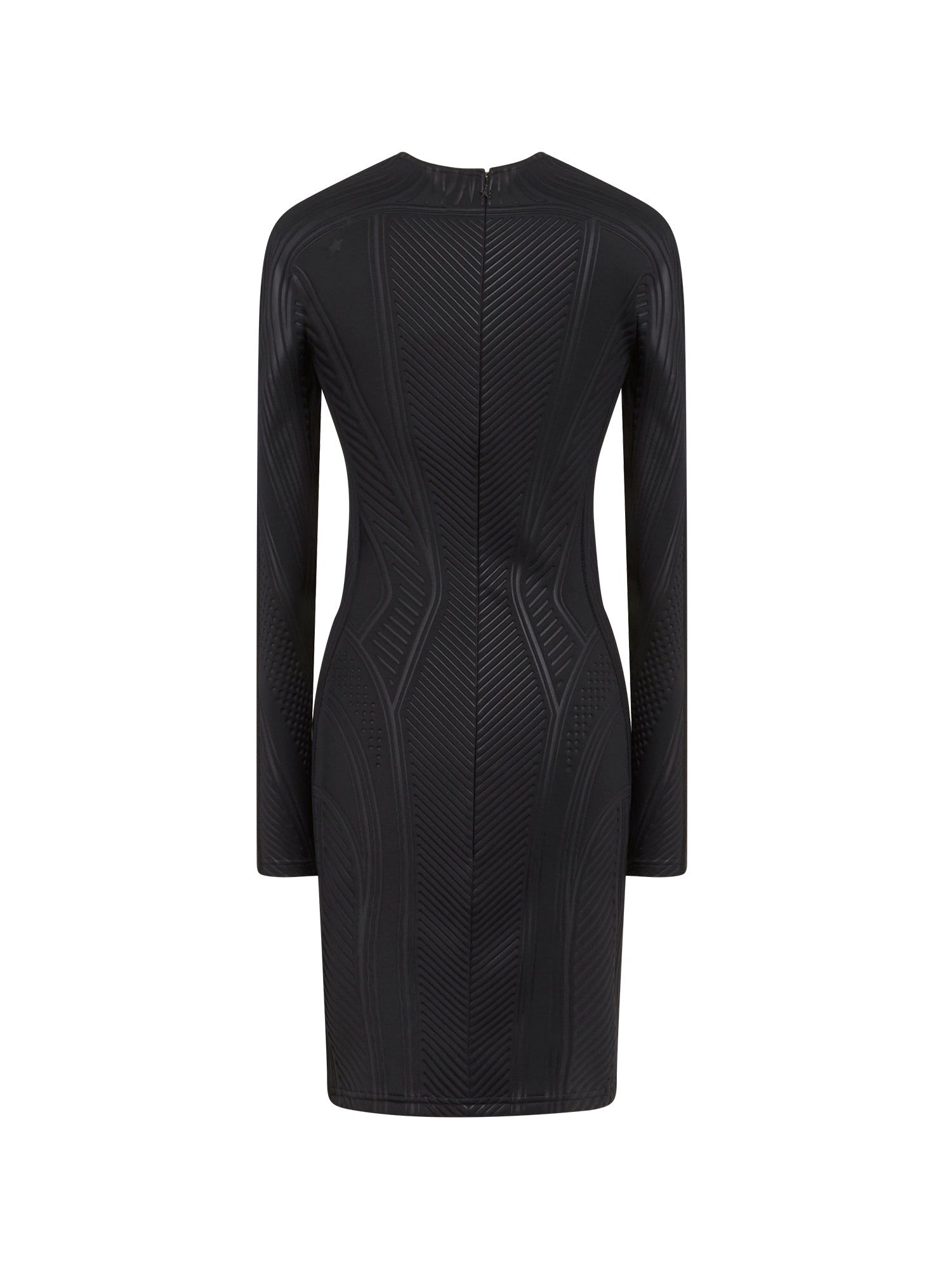 Robe à manches longues en jersey embossé - Noir