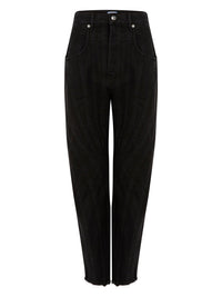 Jean spirale taille haute coupe fuselée - Noir Intense