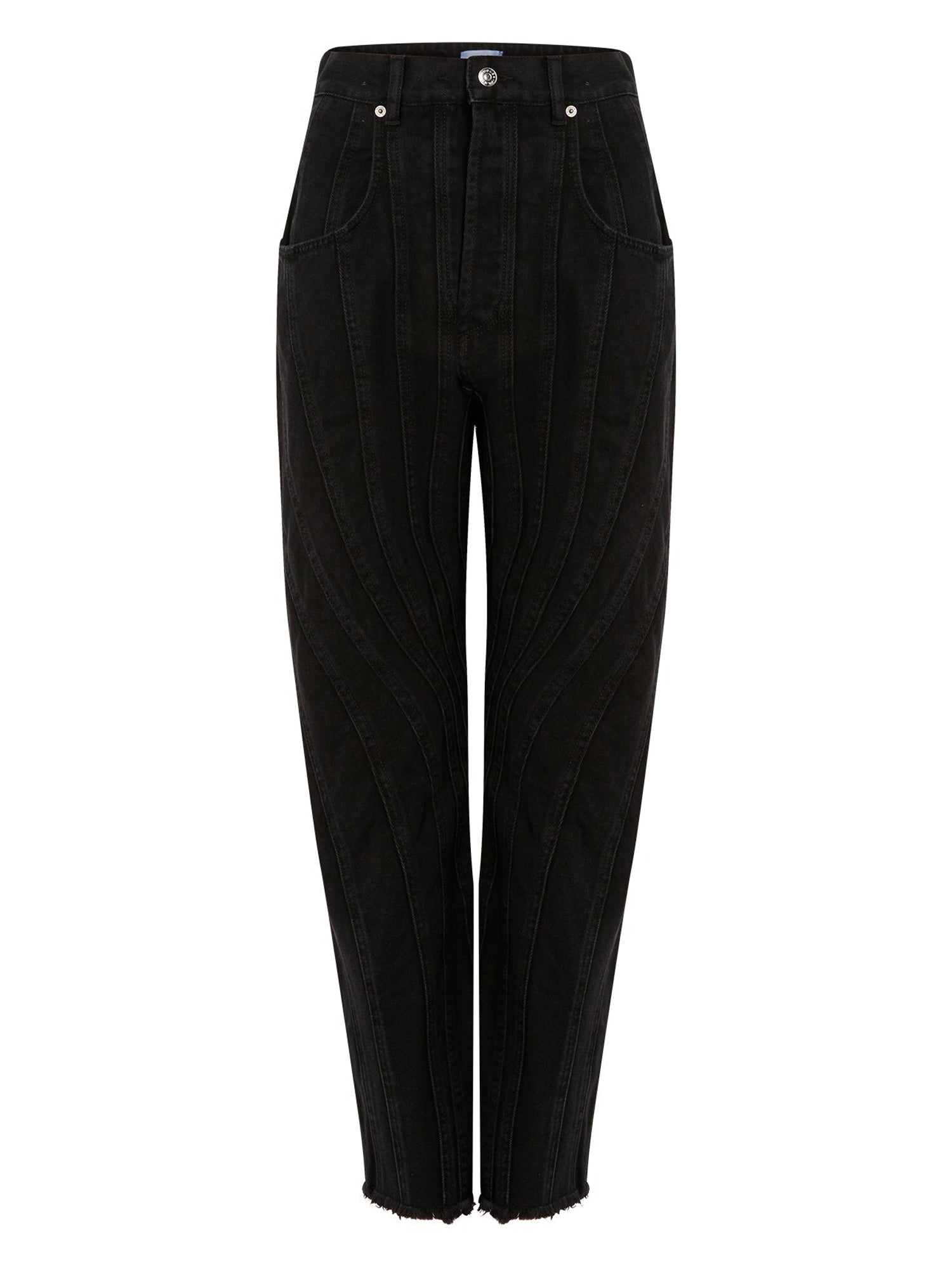 Jean spirale taille haute coupe fuselée - Noir Intense