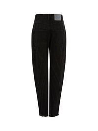 Jean spirale taille haute coupe fuselée - Noir Intense