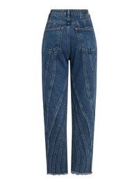 Jean spirale taille basse coupe fuselée - Bleu Brut