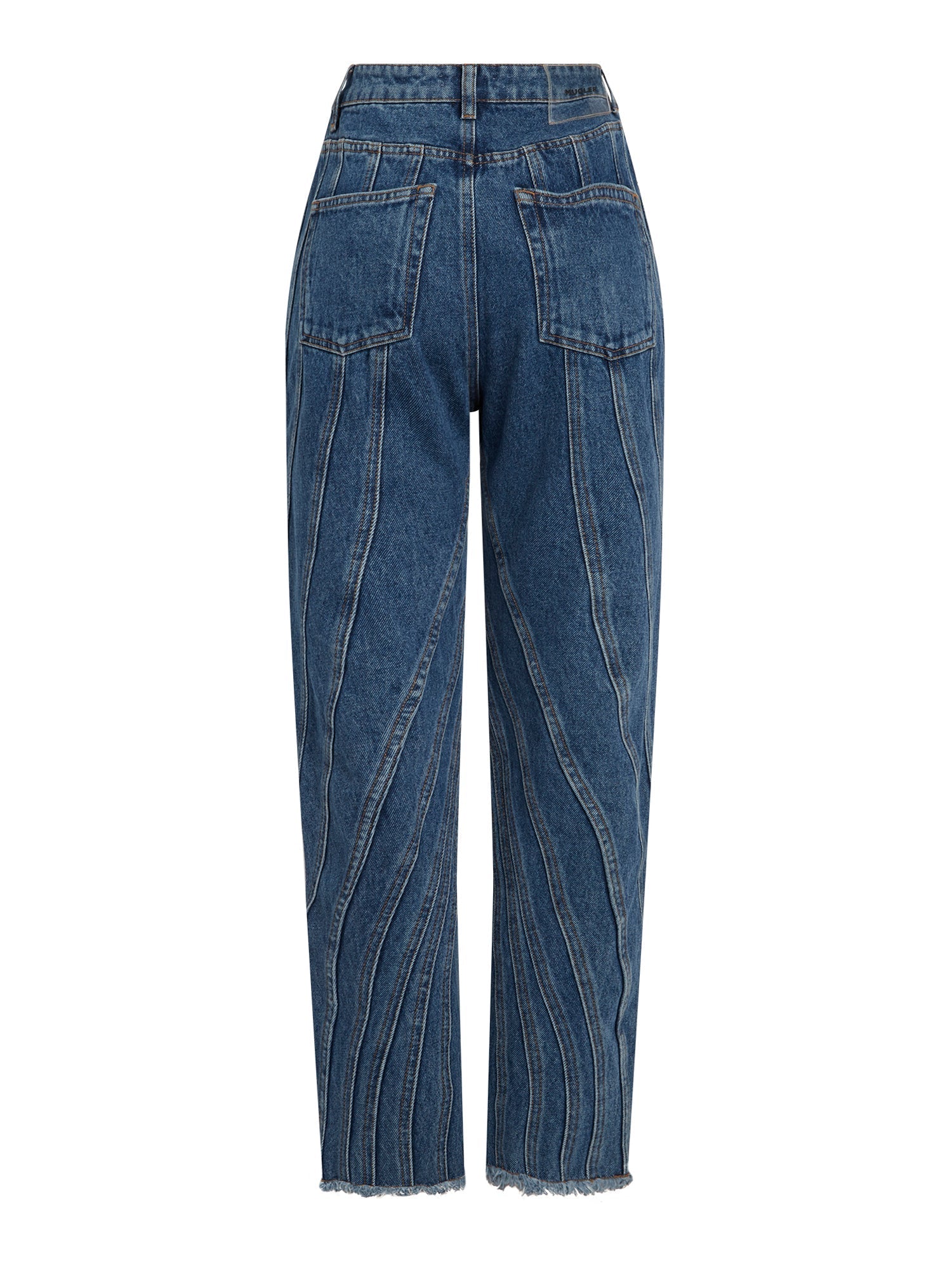 Jean spirale taille basse coupe fuselée - Bleu Brut