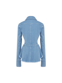 Veste en jean spirale - Bleu Mugler