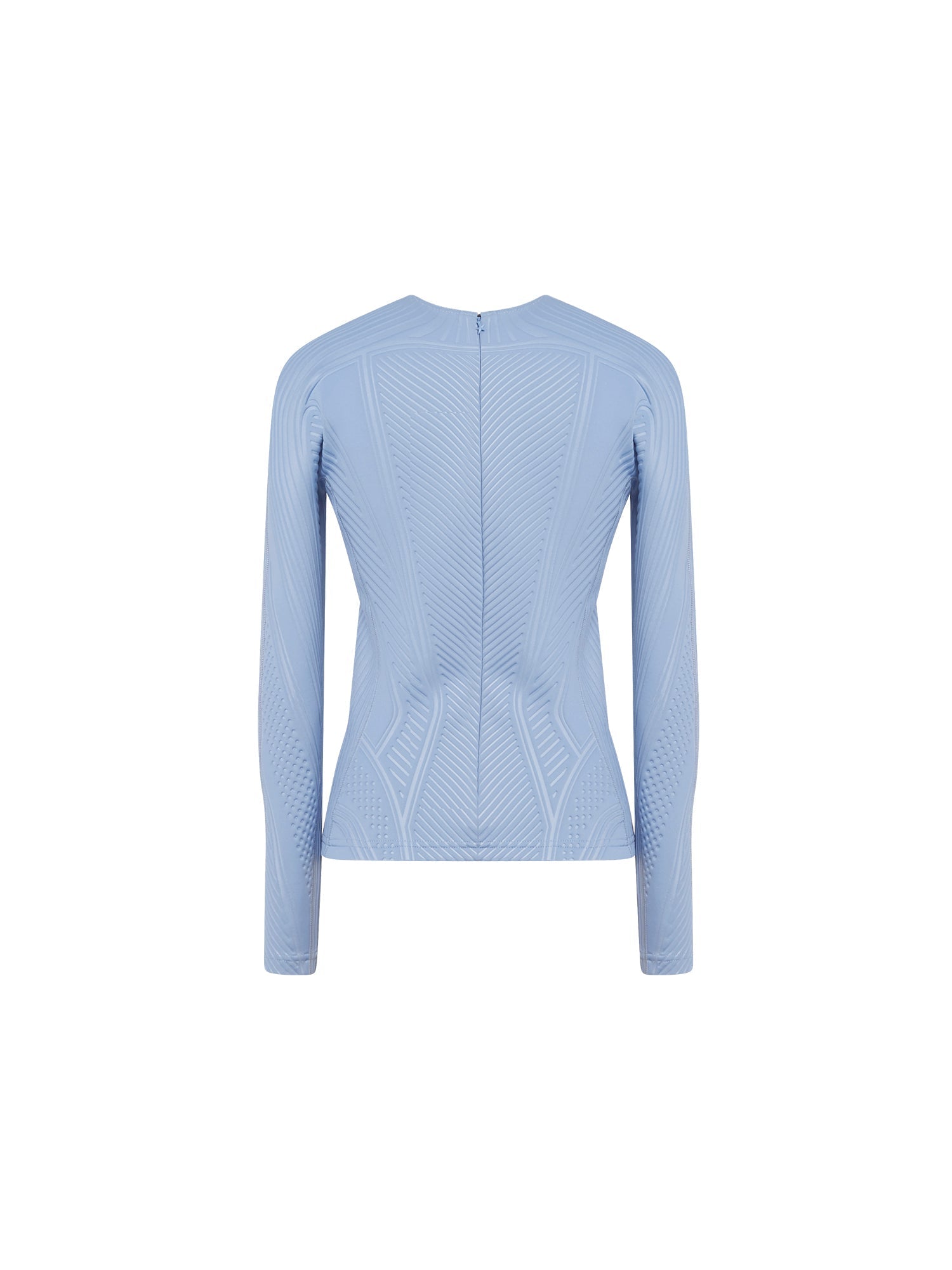 Top à manches longues en jersey embossé - Bleu Mugler