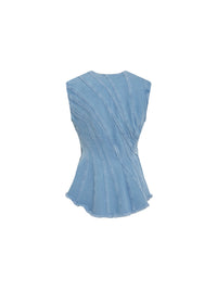 Top en denim spirale - Bleu Mugler