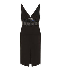 Robe corsetée en scuba - Noir