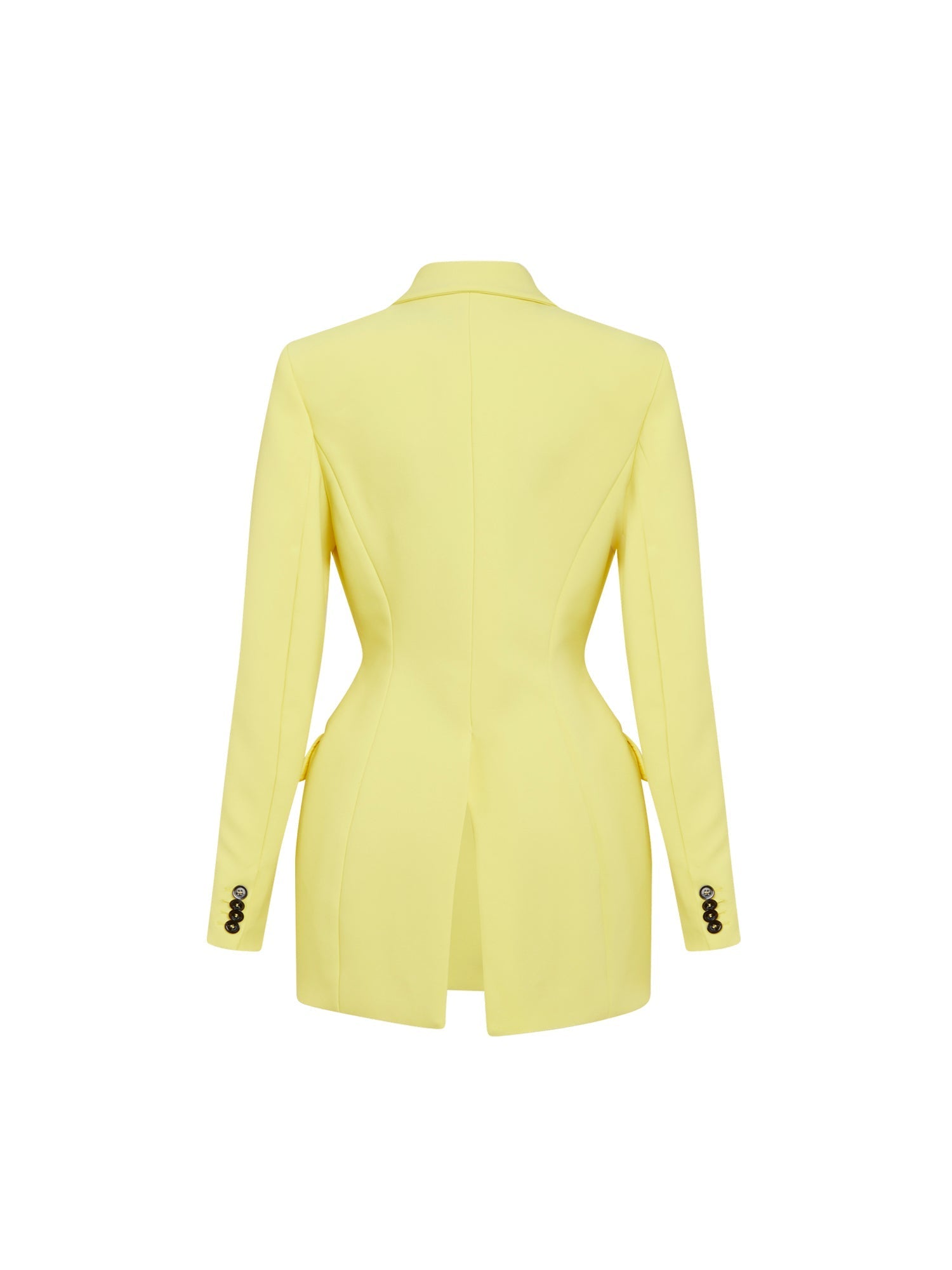 Veste tailleur en scuba coupe ajustée - Jaune