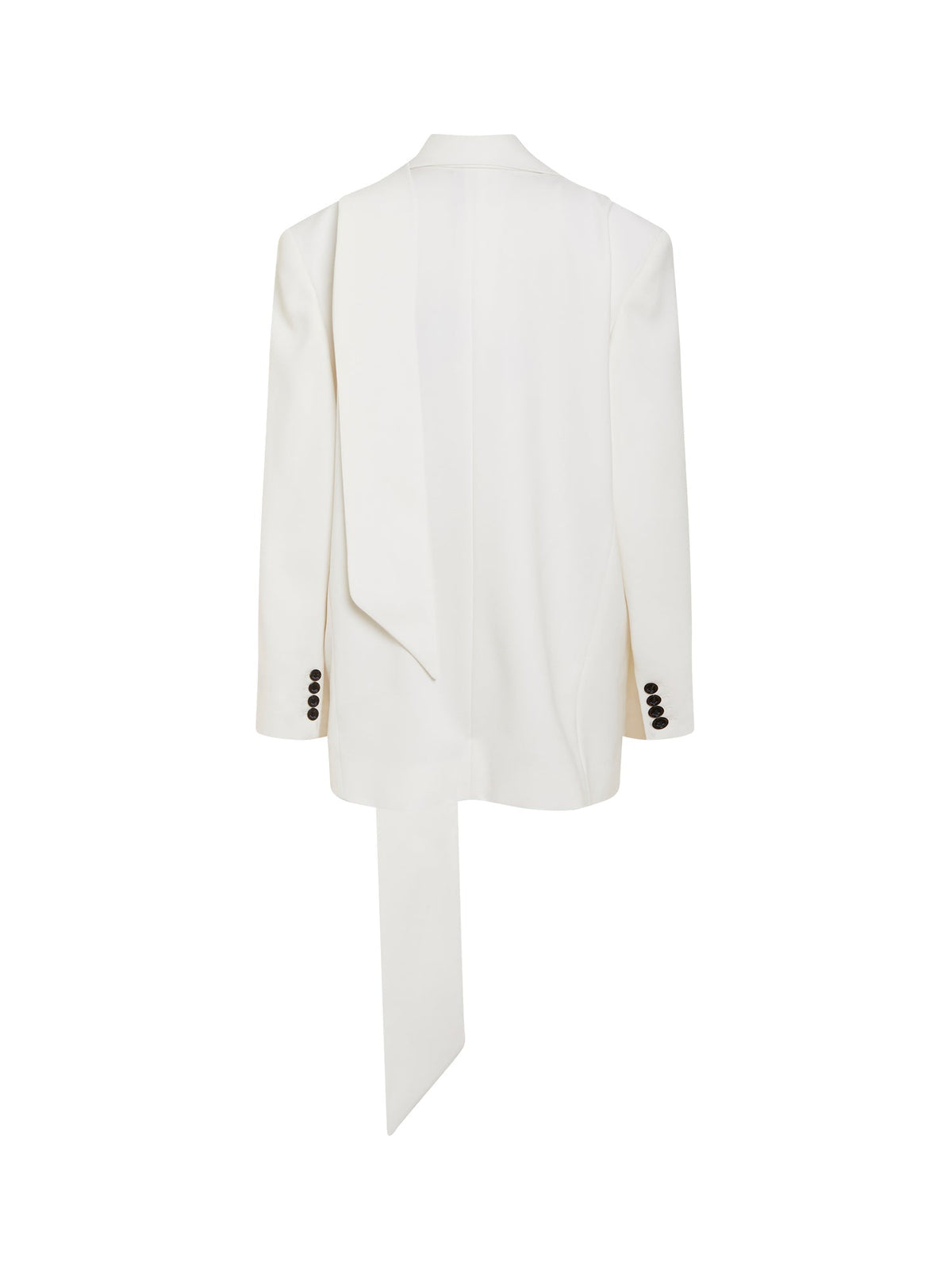 Veste drapée épaules en laine - Blanc