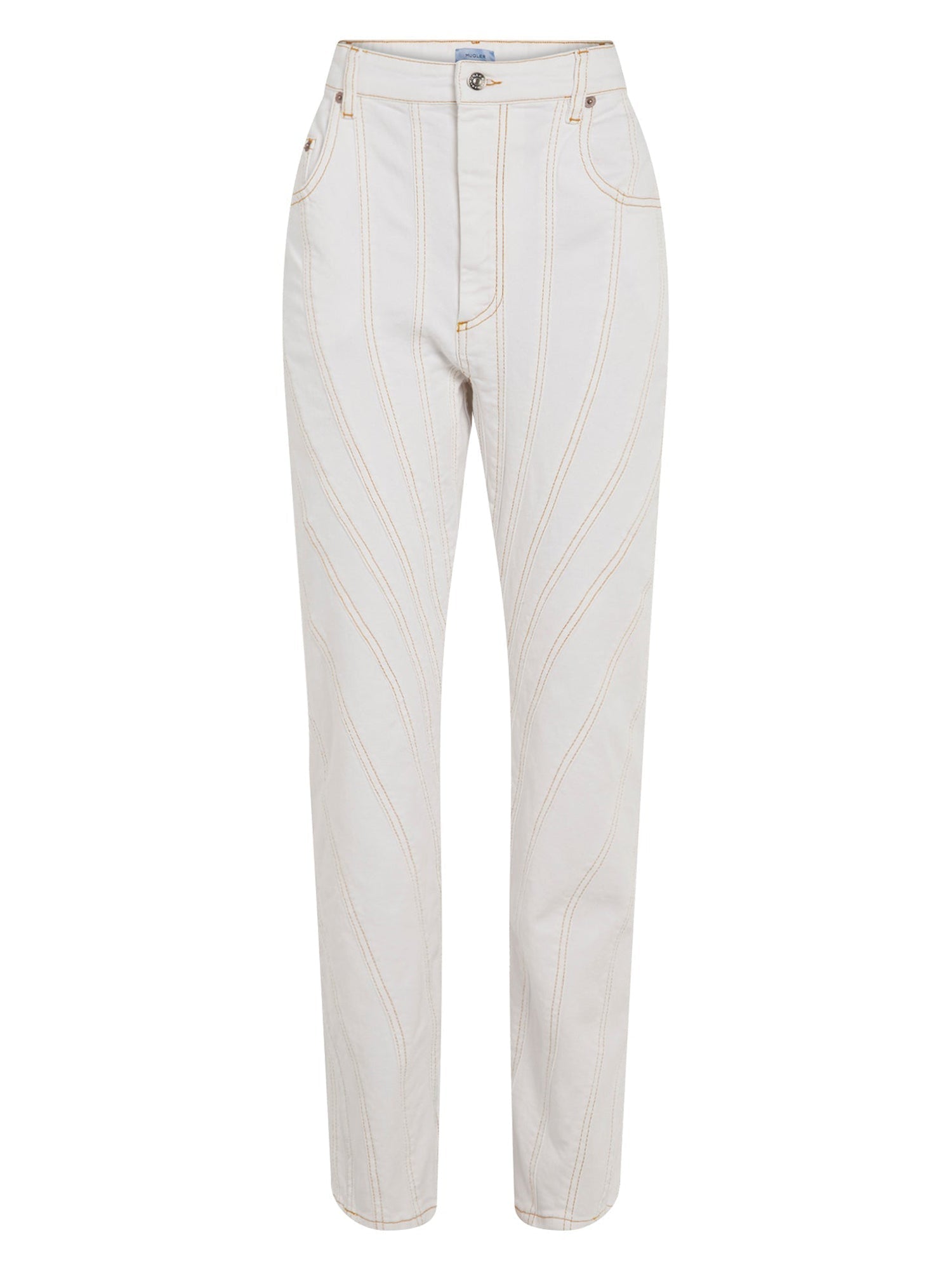 Jean spirale taille basse coupe fuselée - Blanc