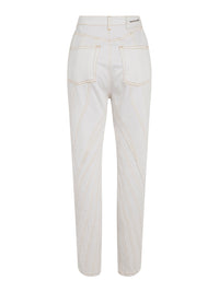 Jean spirale taille basse coupe fuselée - Blanc