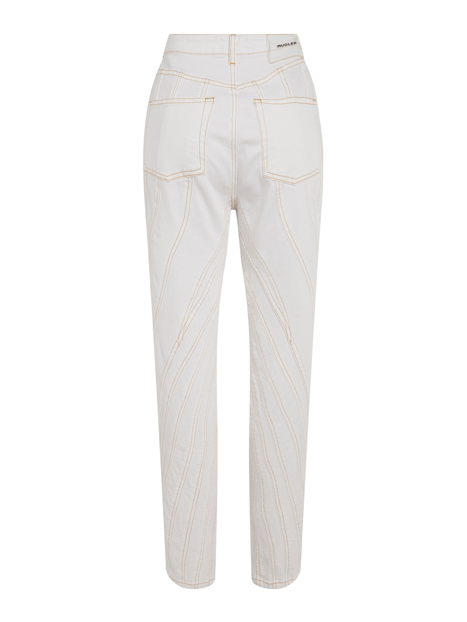 Jean spirale taille basse coupe fuselée - Blanc