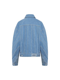 Blouson en jean spirale coupe ample - Bleu Mugler