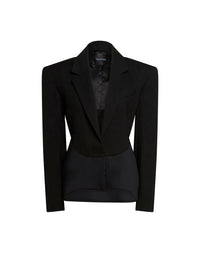 Veste courte en laine - Noir