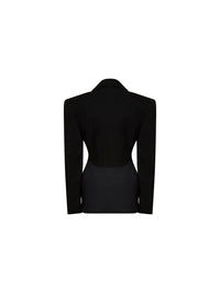 Veste courte en laine - Noir
