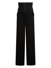 Pantalon corset en laine fluide - Noir