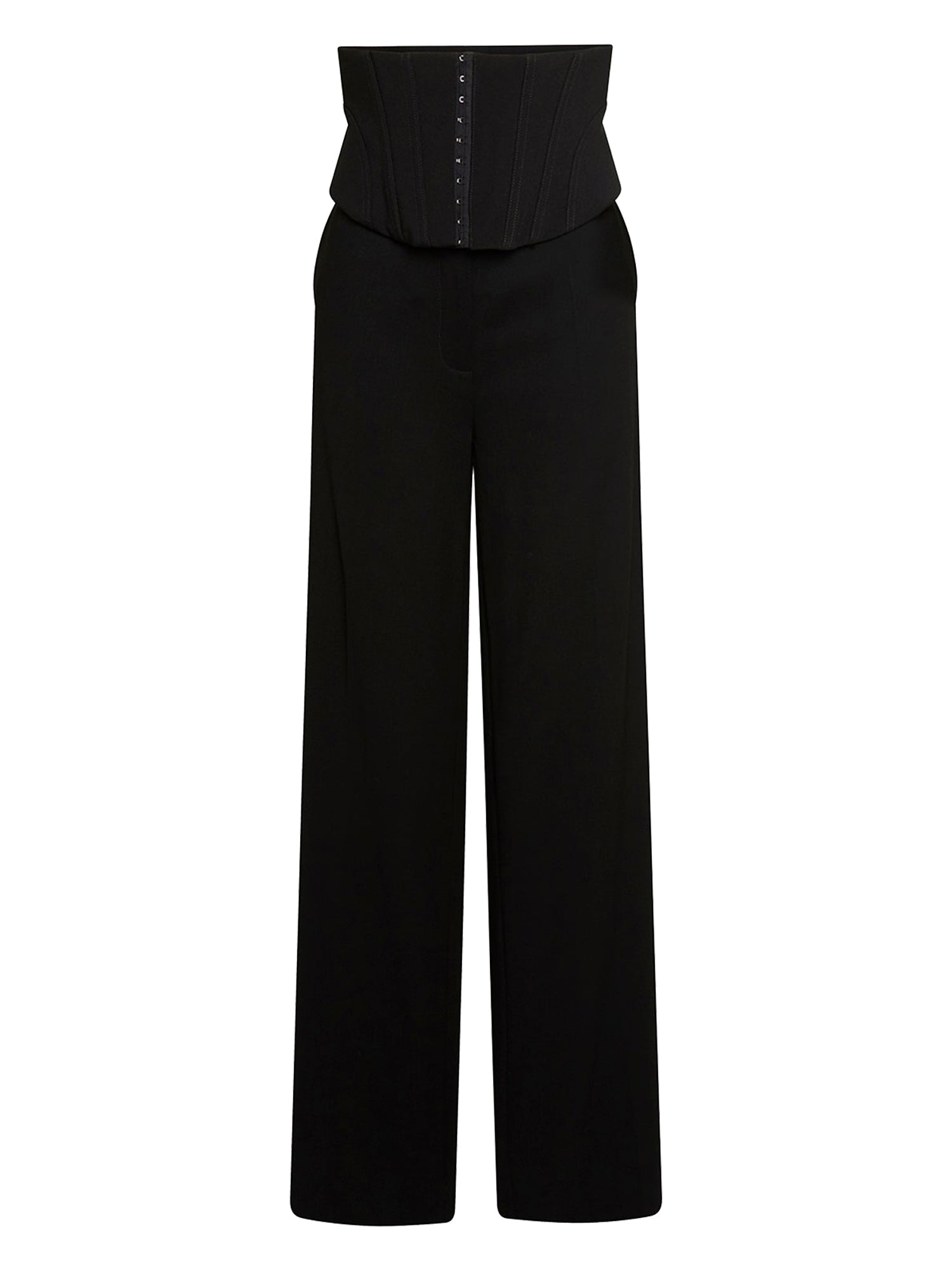 Pantalon corset en laine fluide - Noir