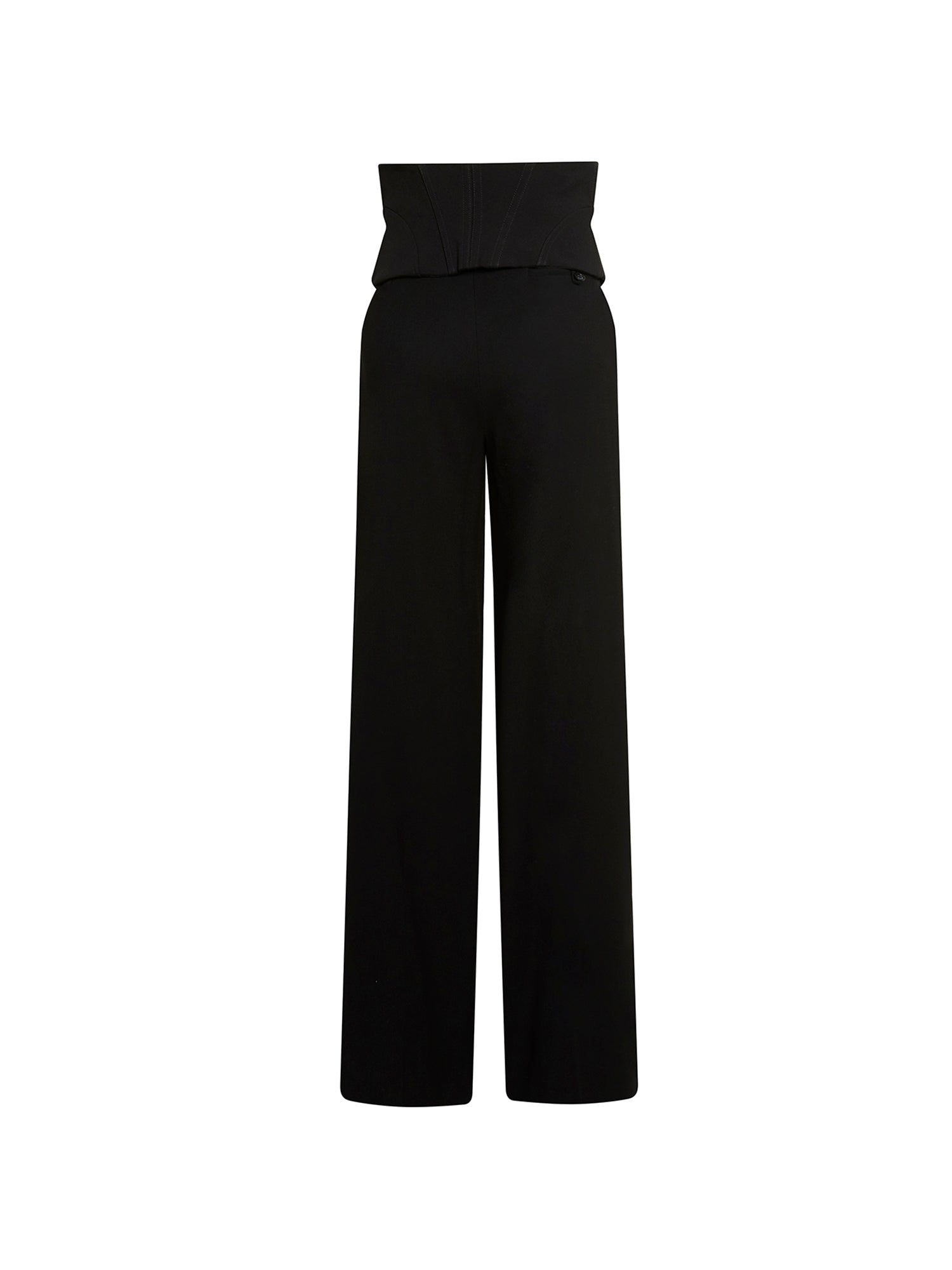 Pantalon corset en laine fluide - Noir