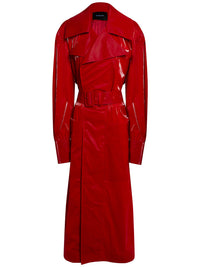Trench-coat vernis oversize - Rouge