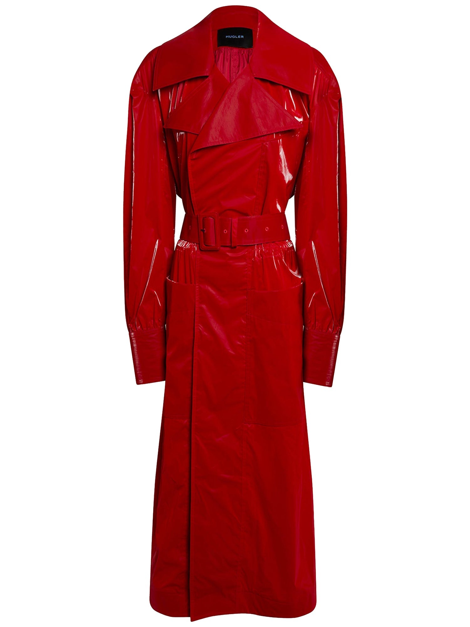 Trench-coat vernis oversize - Rouge