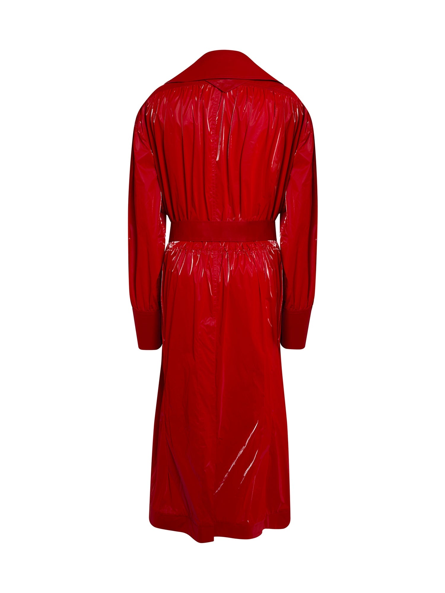 Trench-coat vernis oversize - Rouge