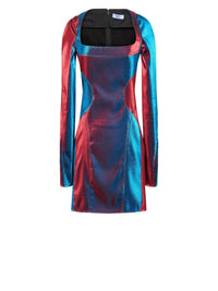 Robe courte lamée - Rouge & Bleu
