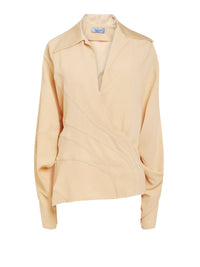 Chemise cache cœur en crêpe - Beige