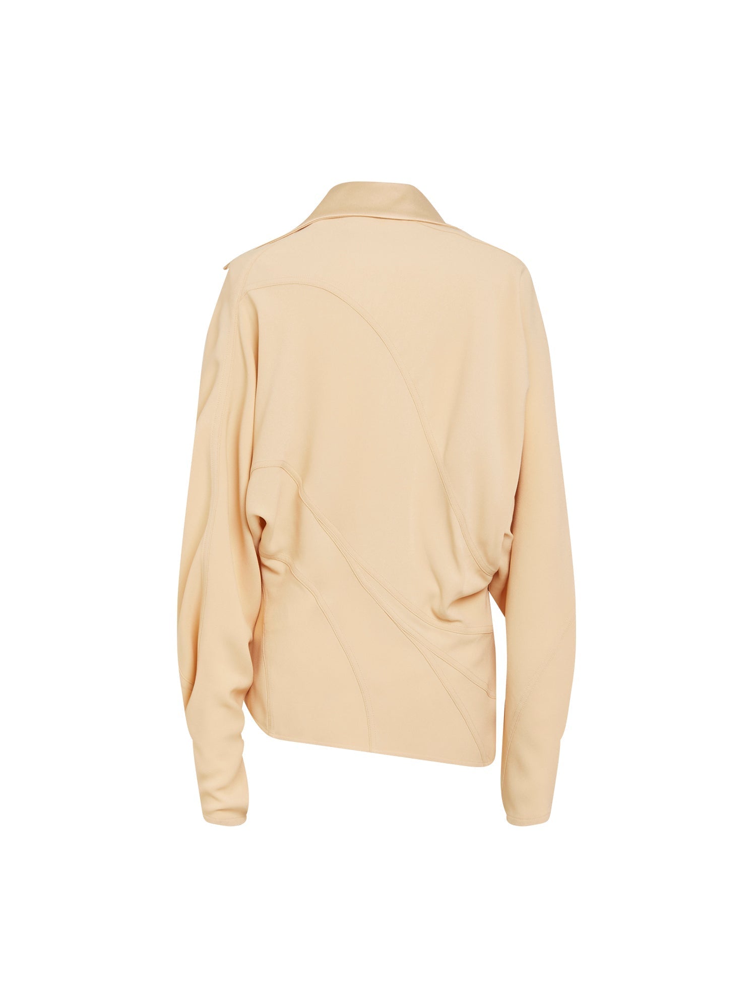 Chemise cache cœur en crêpe - Beige