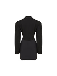 Robe smoking en laine - Noir