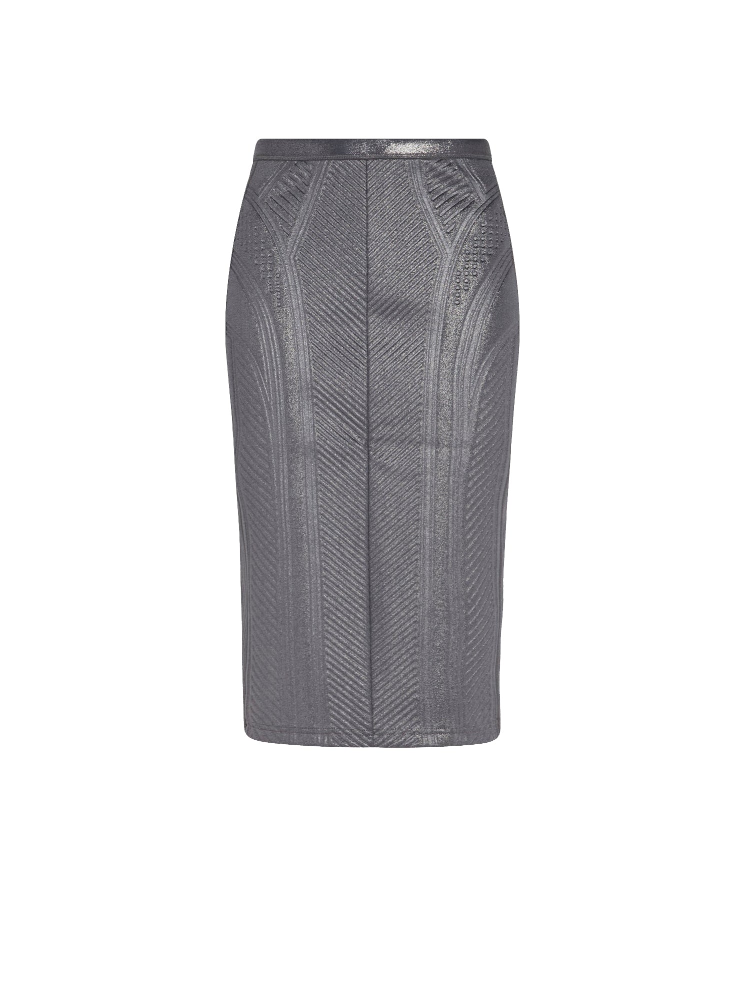 Jupe crayon en jersey embossé irisé - Gunmetal