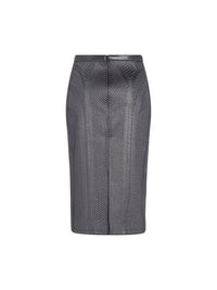 Jupe crayon en jersey embossé irisé - Gunmetal