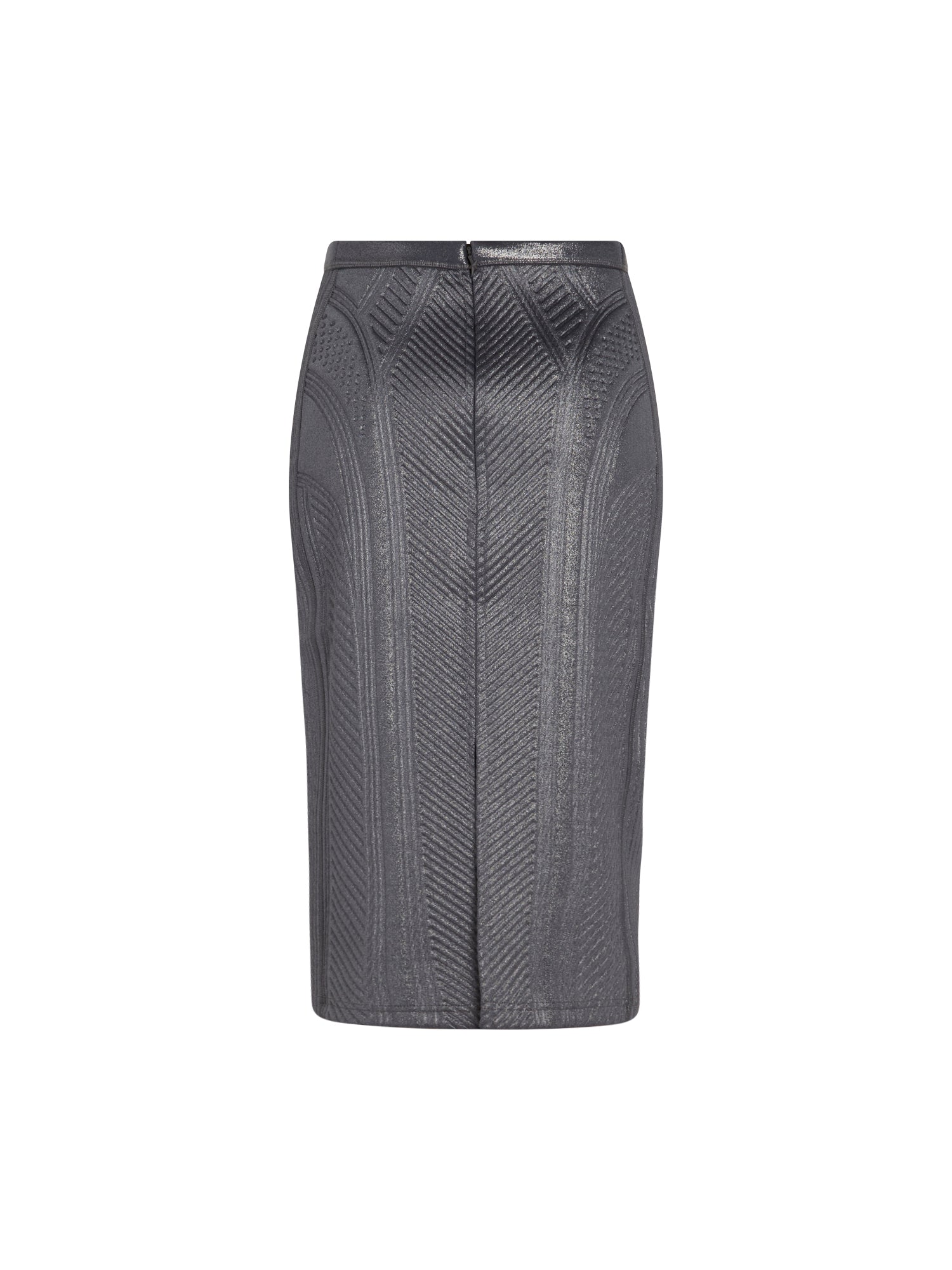 Jupe crayon en jersey embossé irisé - Gunmetal