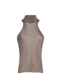 Top en tricot lurex - Chocolat & Silver