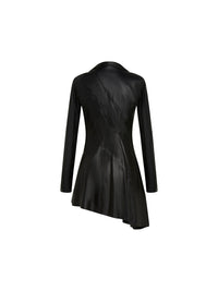Robe en cuir asymétrique - Noir