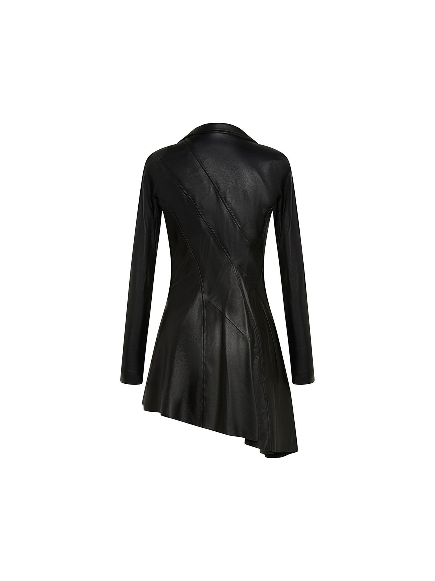 Robe en cuir asymétrique - Noir