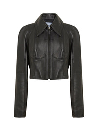 Perfecto court en cuir - Noir
