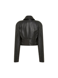 Perfecto court en cuir - Noir