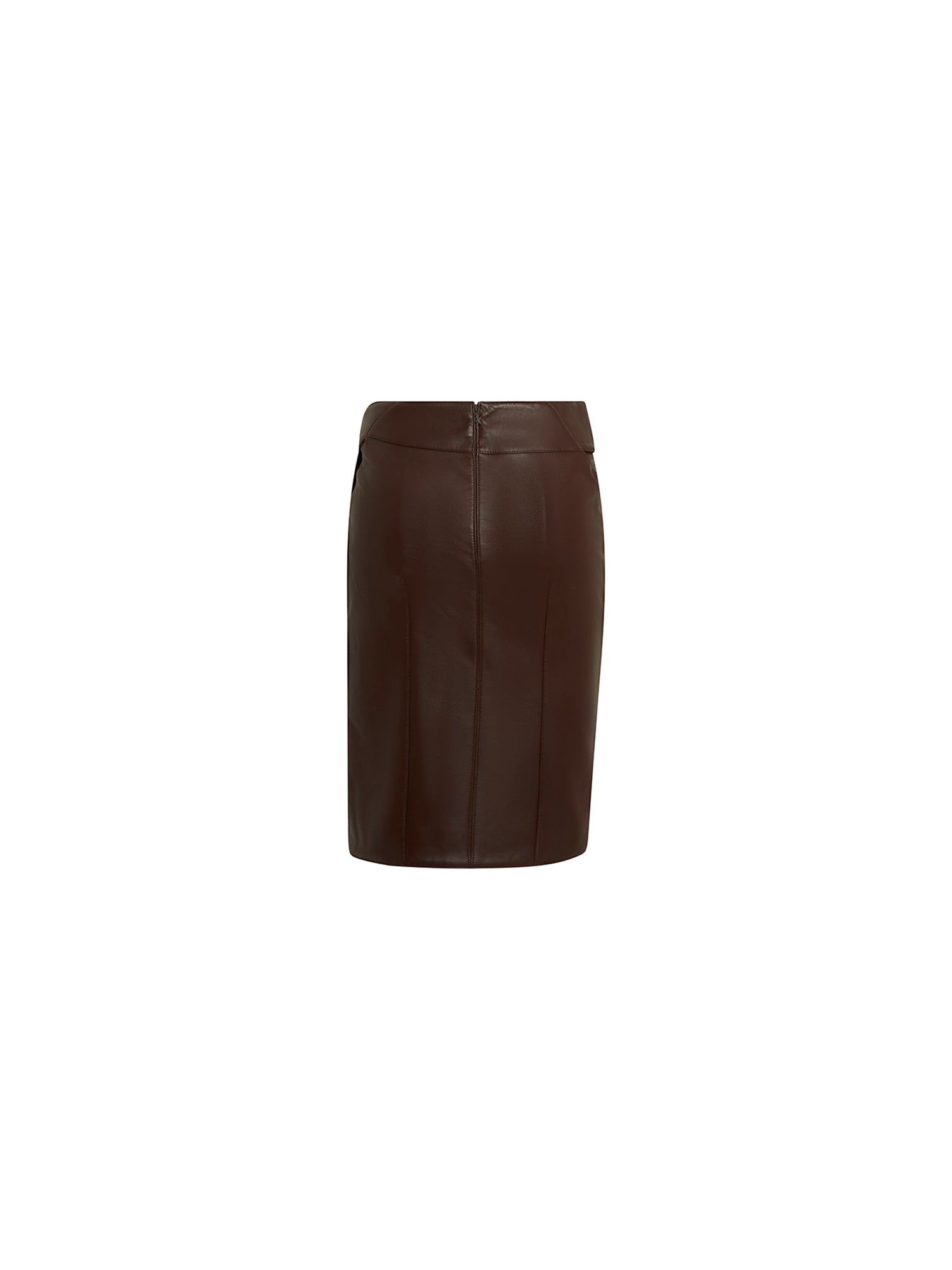 Jupe en cuir harnais - Chocolat