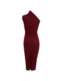 Robe à encolure drapée asymétrique - Dark Cherry