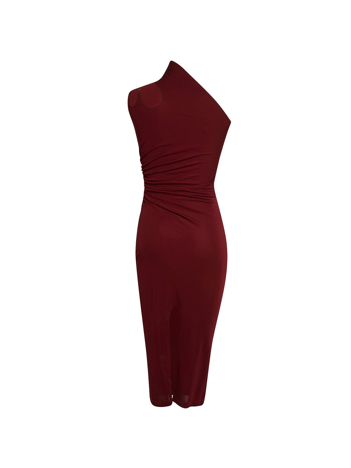 Robe à encolure drapée asymétrique - Dark Cherry