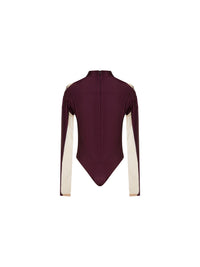 Body en jersey à effet d'illusion - Dark Cherry