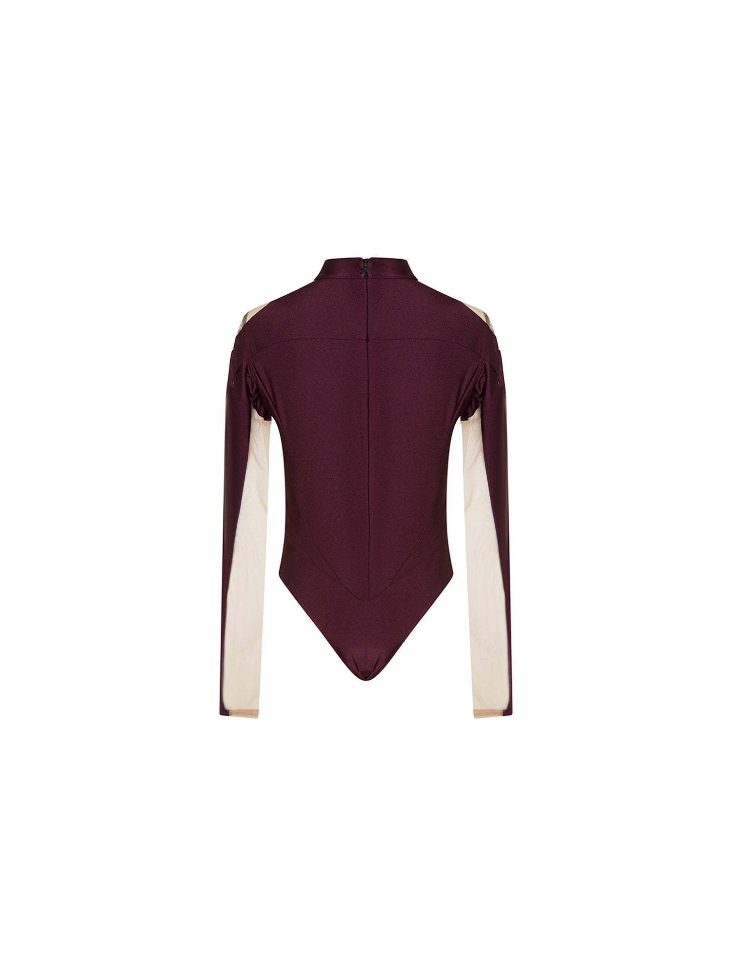 Body en jersey à effet d'illusion - Dark Cherry