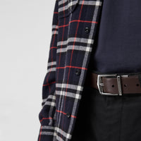 BLACK/CHOCOLATE Ceinture réversible en cuir London